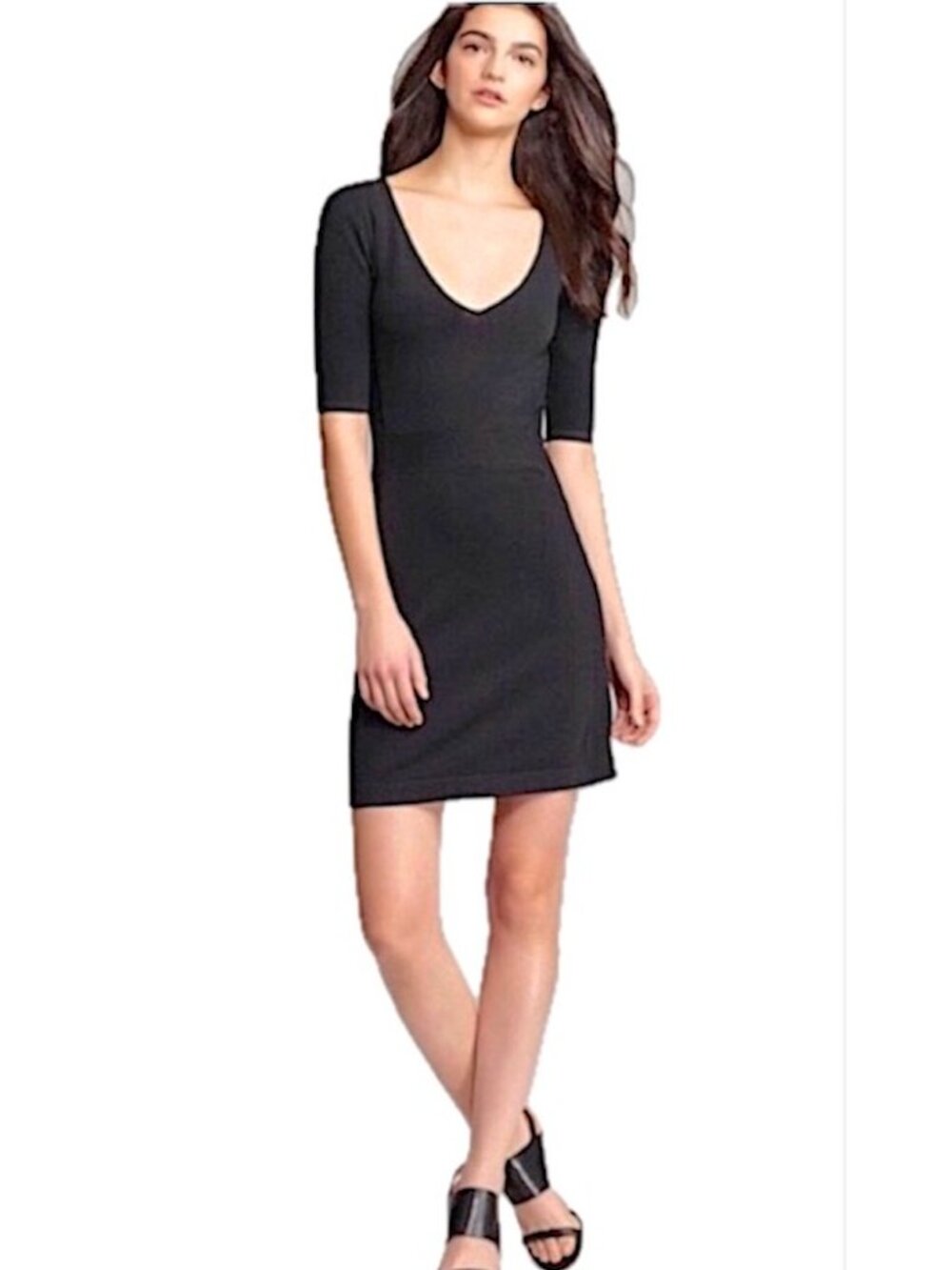 Theory Julialynn Fitted Ponte Dress Short Sleeve Above Knee Length NWOT